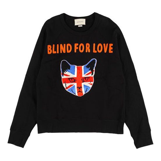 (WMNS) Gucci Embroidery Round-neck Swea Black 408242-X5K94-1095