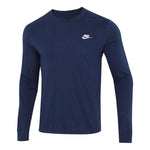 Men's Nike Embroidered Logo Solid Color Sports Running Long Sleeves Blue T-Shirt AR5194-410