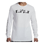 Men's Nike Solid Color Pattern Printing Round Neck Pullover Long Sleeves White T-Shirt 882185-100