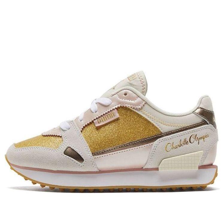 (WMNS) PUMA Charlotte Olympia x Mile Rider 'Gold Glitter' 374340-01
