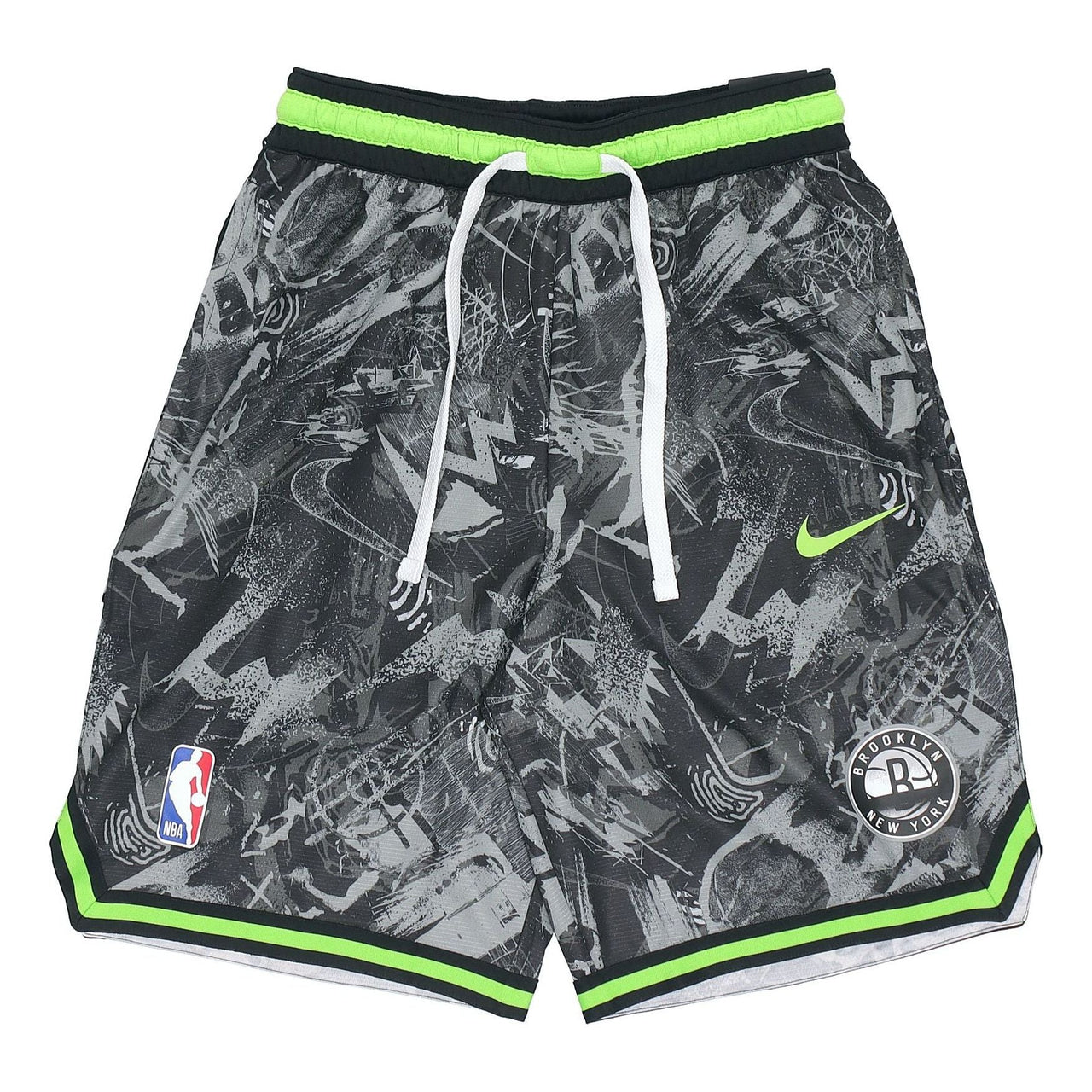 Nike NBA Brooklyn Nets Light Breathable Quick Dry Full Print Loose Basketball Shorts Black DJ4034-308