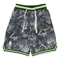 Nike NBA Brooklyn Nets Light Breathable Quick Dry Full Print Loose Basketball Shorts Black DJ4034-308