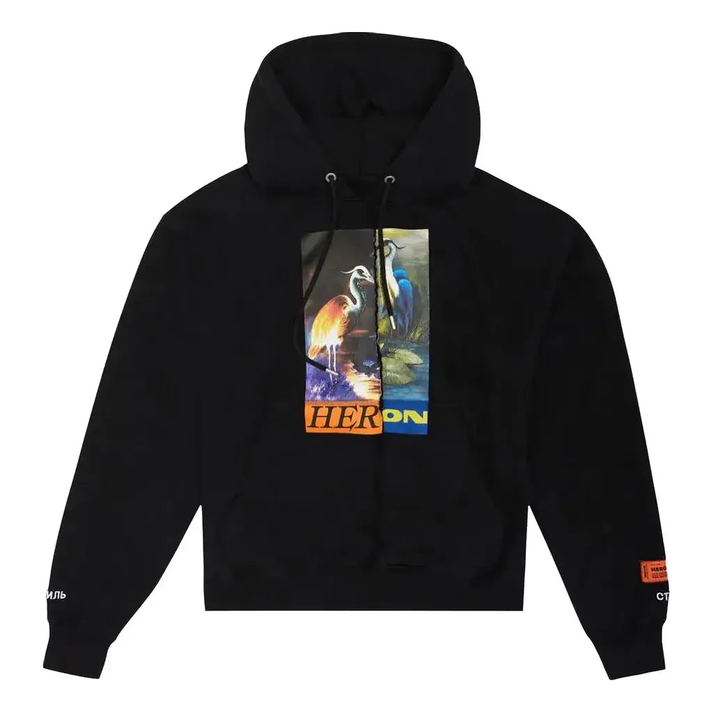 HERON PRESTON FW21 Split Herons Hoodie 'Black' HMBB021F21JER0011022