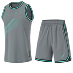 Li-Ning CBA Logo Basketball Suit 'Grey Green' AATU019-8