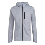 Men's adidas Solid Color Zipper Hooded Track Jacket Light Silver GJ9949