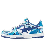 A BATHING APE Sk8 Sta 12 Leather Low 'White Blue' MX91008
