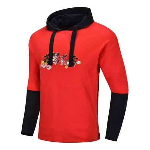 Li-Ning x Disney Crossover Casual Loose Hoodie 'Red Black' AWDQ133-2