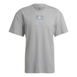adidas M Fv T Solid Color Logo Athleisure Casual Sports Round Neck Short Sleeve Gray HE4365