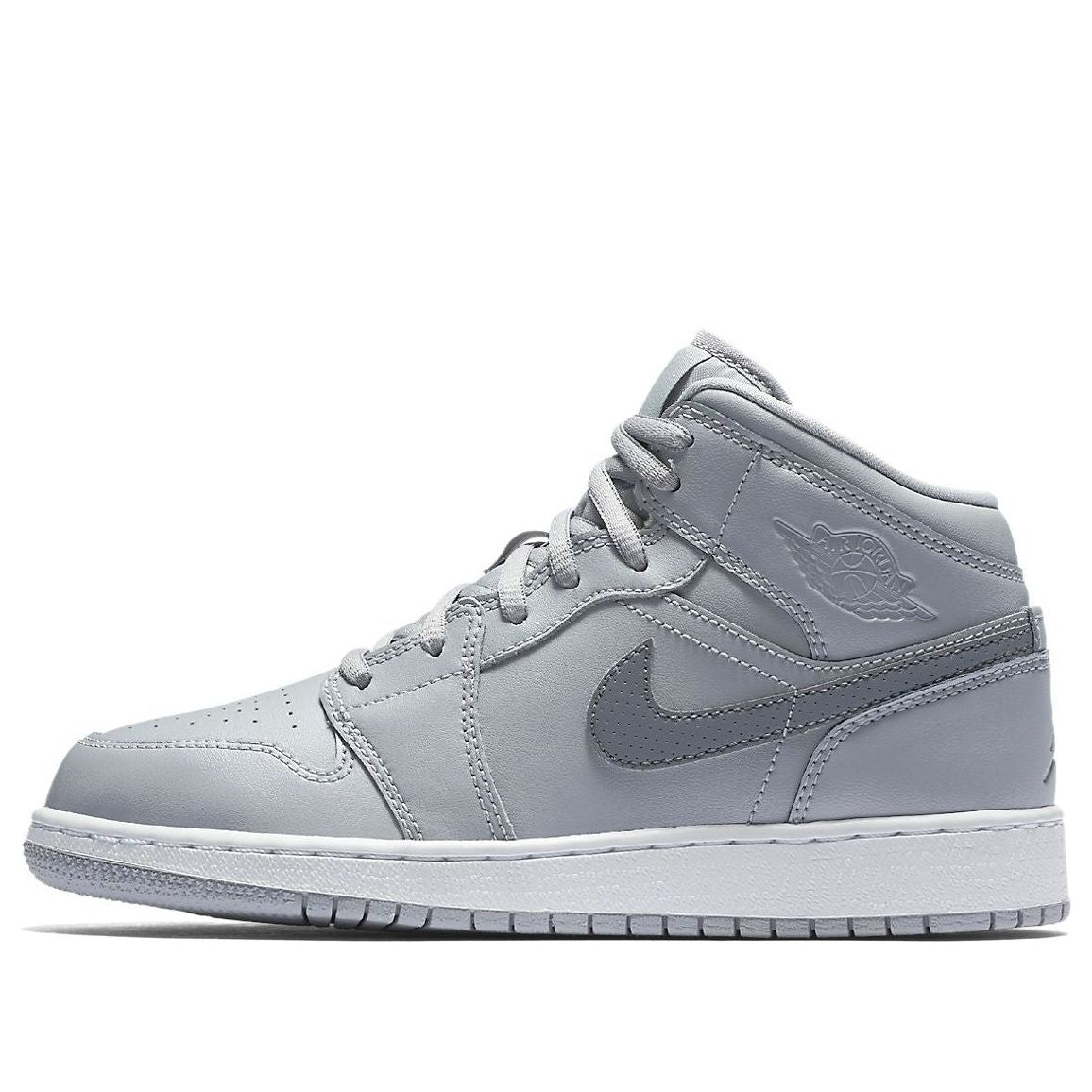 (GS) Air Jordan 1 Mid 'Wolf Grey' 554725-033