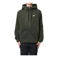 Nike Sportswear Logo Embroidered Hooded Solid Color Jacket 'Dark Green' DD4883-355
