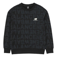 New Balance Men's New Balance Logo Full Print Sports Round Neck Pullover Black AMT14333-BK