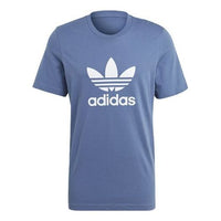 adidas originals Trefoil Logo Printing Sports Round Neck Short Sleeve Navy Blue GN3467