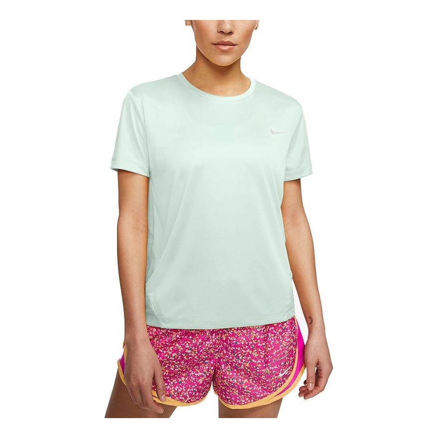 (WMNS) Nike Dri-FIT Quick Dry Round-neck Green AJ8122-394