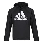 adidas Men's Logo Knitted Sports Hooded Fleece Black CV6801