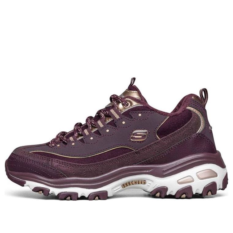 (WMNS) Skechers D'lites Running Shoes Red 66666078-BURG