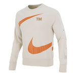 Men's Nike Swoosh Ft Crew Large Logo Printing Knit Round Neck Pullover Khaki DD6097-219