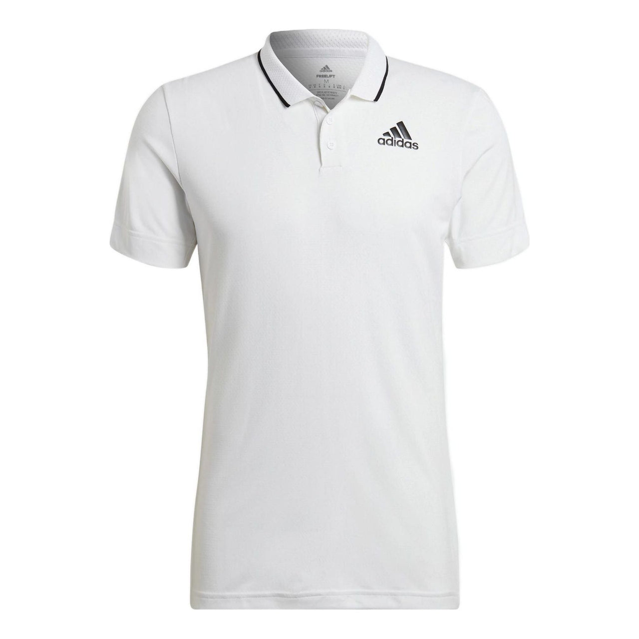 adidas Gameset Solid Color Logo Micro Mark Tennis Sports Short Sleeve Polo Shirt White HB9135