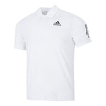 adidas Solid Color Stripe Tennis Athleisure Casual Sports Short Sleeve Polo Shirt White HF1815