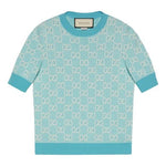 (WMNS) Gucci GG Cotton Wool Piquet Top 'Light Blue' 629456-XKBHQ-4692