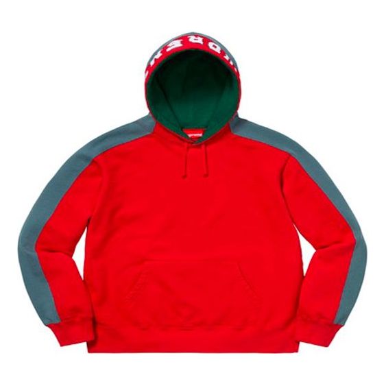 Supreme FW18 Paneled Hooded Sweatshirt Red Unisex SUP-FW18-772