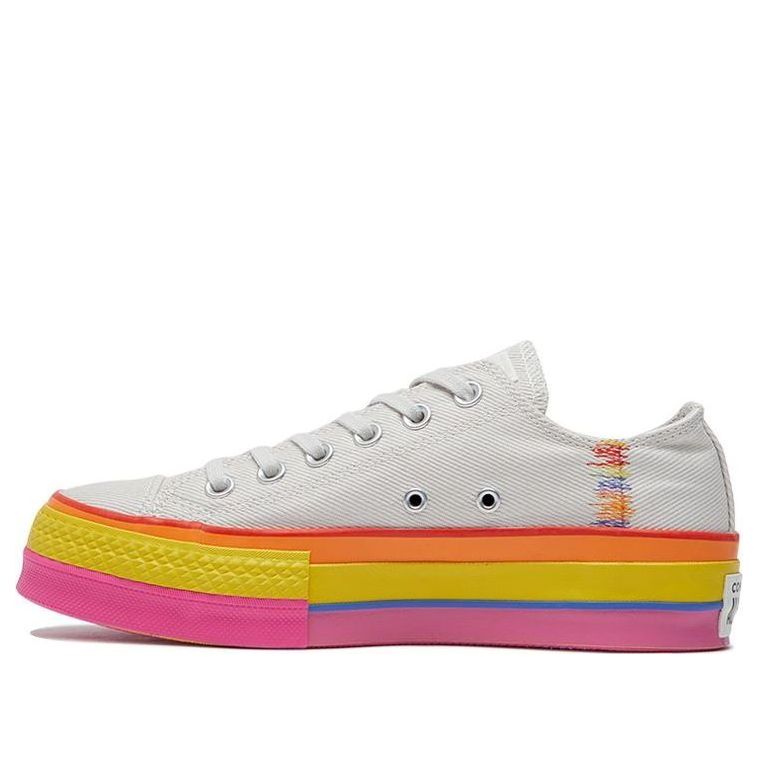 (WMNS) Converse Chuck Taylor All Star Lift Low 'Rainbow - Vintage White' 564992C