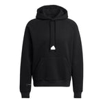 Men's adidas Solid Color Logo Hooded Loose Long Sleeves Black HN1952