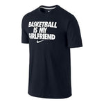 Men's Nike Basketball Is My Girl Friend Slogan Logo Printing Solid Color Round Neck Short Sleeve Black 816084-010
