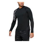 Men's adidas Logo Printing Round Neck Pullover Long Sleeves Black T-Shirt DW4147