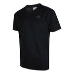 adidas Solid Color Logo Printing Sports Round Neck Short Sleeve Black HC0409