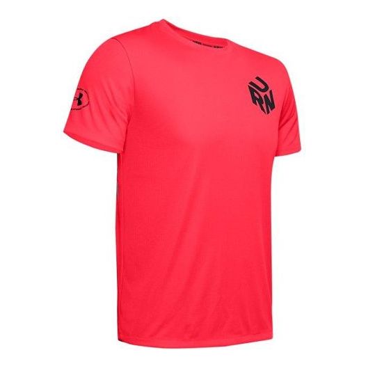 Men's Under Armour UA Get Out & Run Running Sports Short Sleeve Red 1350773-628