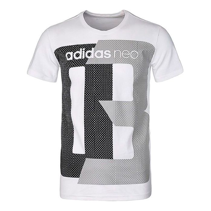 adidas neo M Fav Tshirt Printing Casual Sports Short Sleeve White CV6936