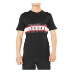 Men's Air Jordan Splicing Alphabet Logo Printing Casual Short Sleeve Black T-Shirt 939619-010