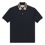 Gucci Stripe Short Sleeve Polo Shirts 'Navy Blue' 545714-XJAGU-4685