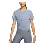 (WMNS) Nike One Luxe Twist Logo Breathable Round Neck T-shirt Blue DD4922-493