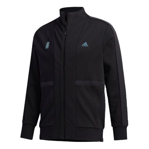 Men's adidas Sports Stylish Jacket Solid Color Black FM9344
