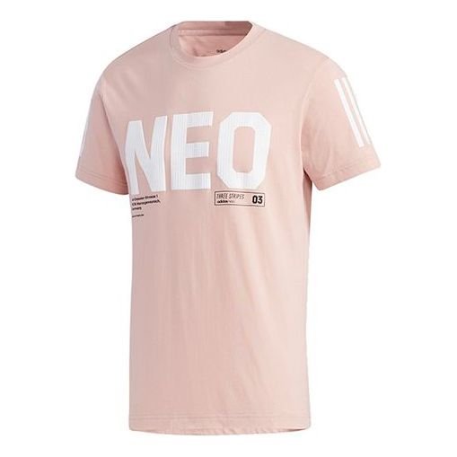 adidas neo M CS TEE 3 Sports Short Sleeve Pink GP5732