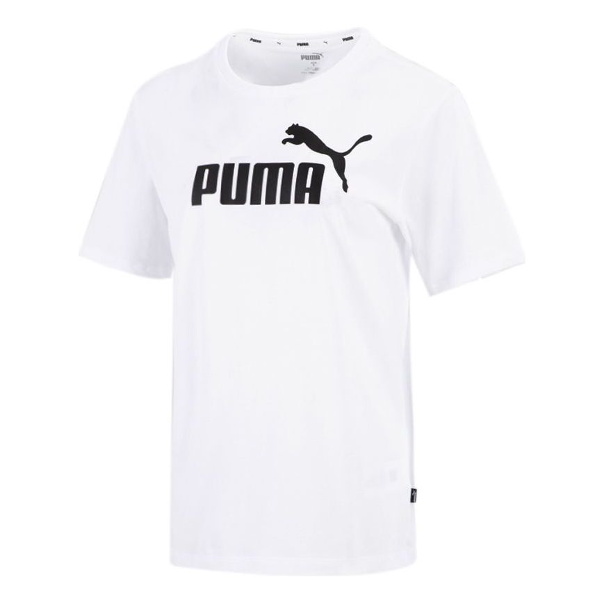 (WMNS) PUMA Logo Printing Round Neck Short Sleeve White 848318-02