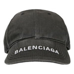 Balenciaga Washed Denim Logo Baseball Cap 'Black/White' 617160-4A2B4-1077