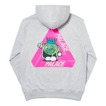 PALACE Cartoon Printing hooded Logo Pullover Unisex Gray P18HD055
