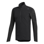 Men's adidas Solid Color polka dots Logo Zipper Stand Collar Jacket Black BQ7723