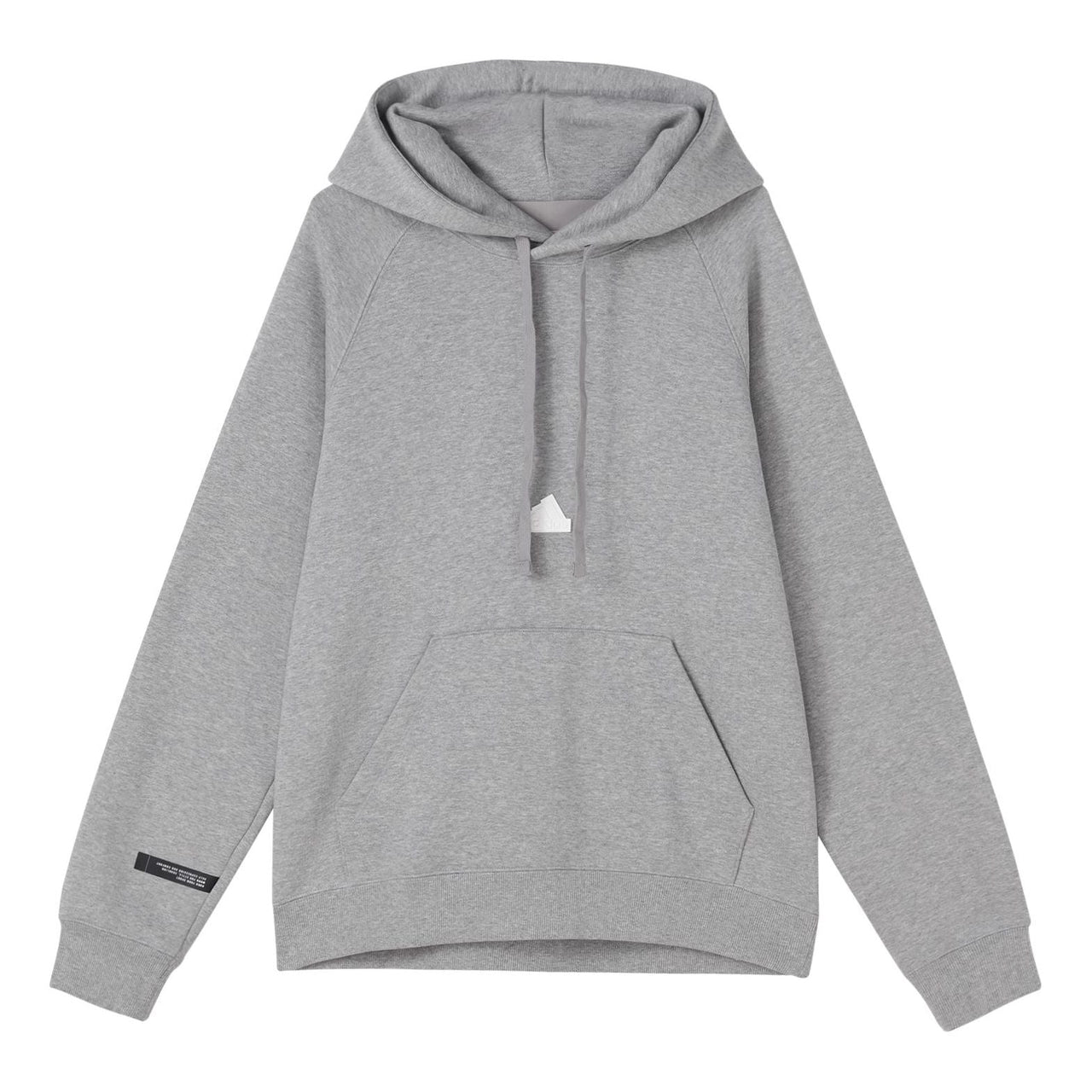 Men's adidas Solid Color Logo Hooded Loose Long Sleeves Gray HN1950