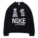 Men's Nike Logo Round Neck Printing Long Sleeves Pullover Black DQ4170-010
