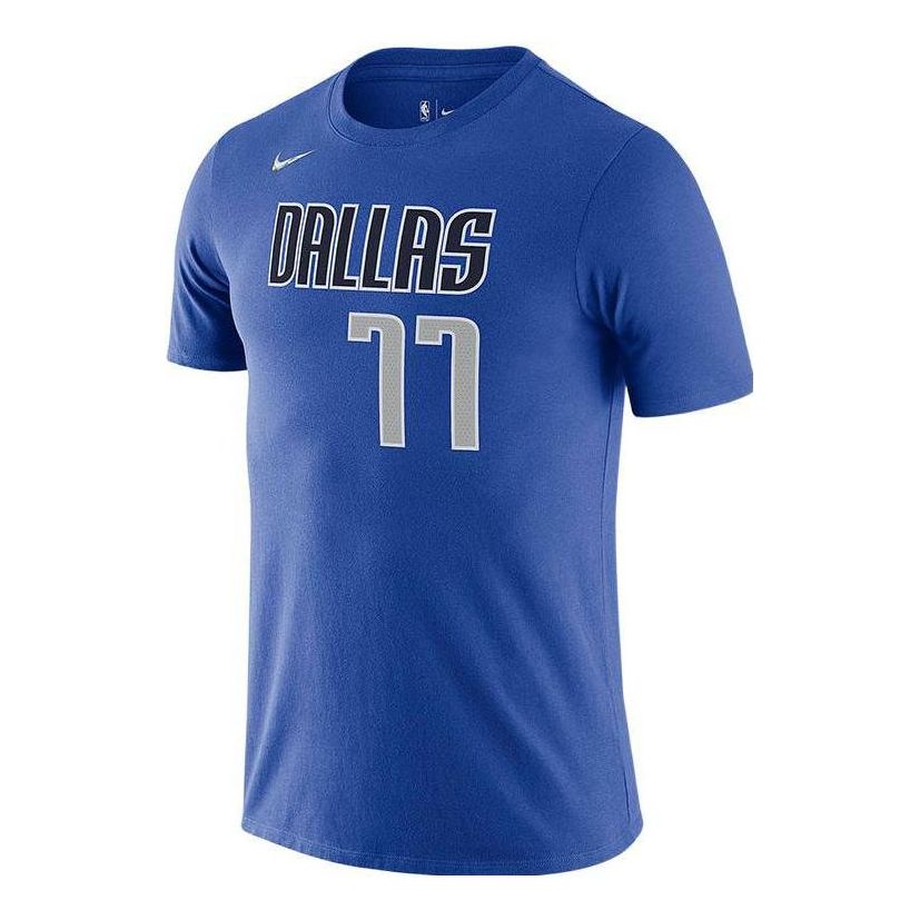 Men's Nike NBA Dallas Mavericks Doncic Alphabet Numeric Basketball Sports Short Sleeve Blue T-Shirt DD6651-480