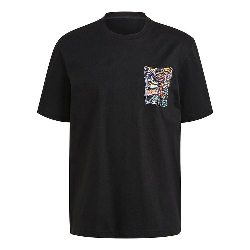 adidas originals Adv Munchman T Casual Sports Creative Printing Round Neck Short Sleeve Black GN2340