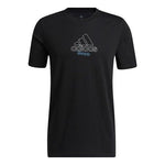 Men's adidas Alphabet Logo Printing Casual Sports Short Sleeve Black T-Shirt IB9424
