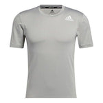 Men's adidas Solid Color Logo Printing Casual Round Neck Short Sleeve Gray T-Shirt H08819
