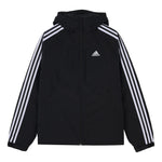 adidas 3st Down Jkt Logo Printing Side Stripe Sports Stay Warm hooded down Jacket Black H23080