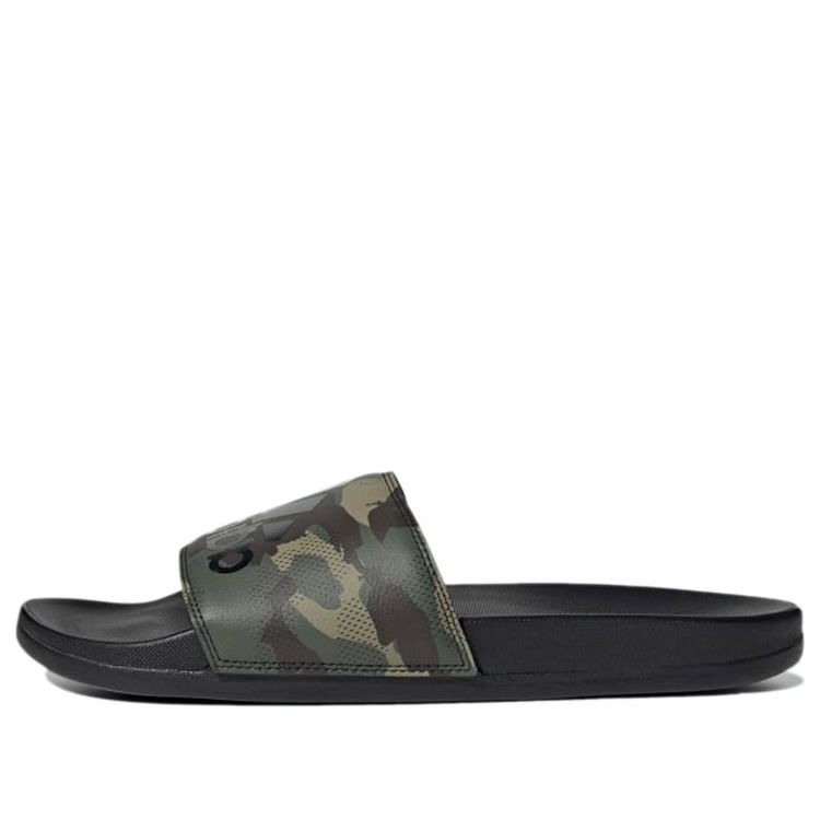 adidas Adilette Comfort Sandals Casual Sports Slippers Black Green Camouflage Unisex 'Black Green' GW1053