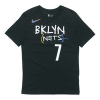 Nike NBA Brooklyn Nets Durant No. 7 Sports Basketball Breathable Running Short Sleeve Black CT9420-014