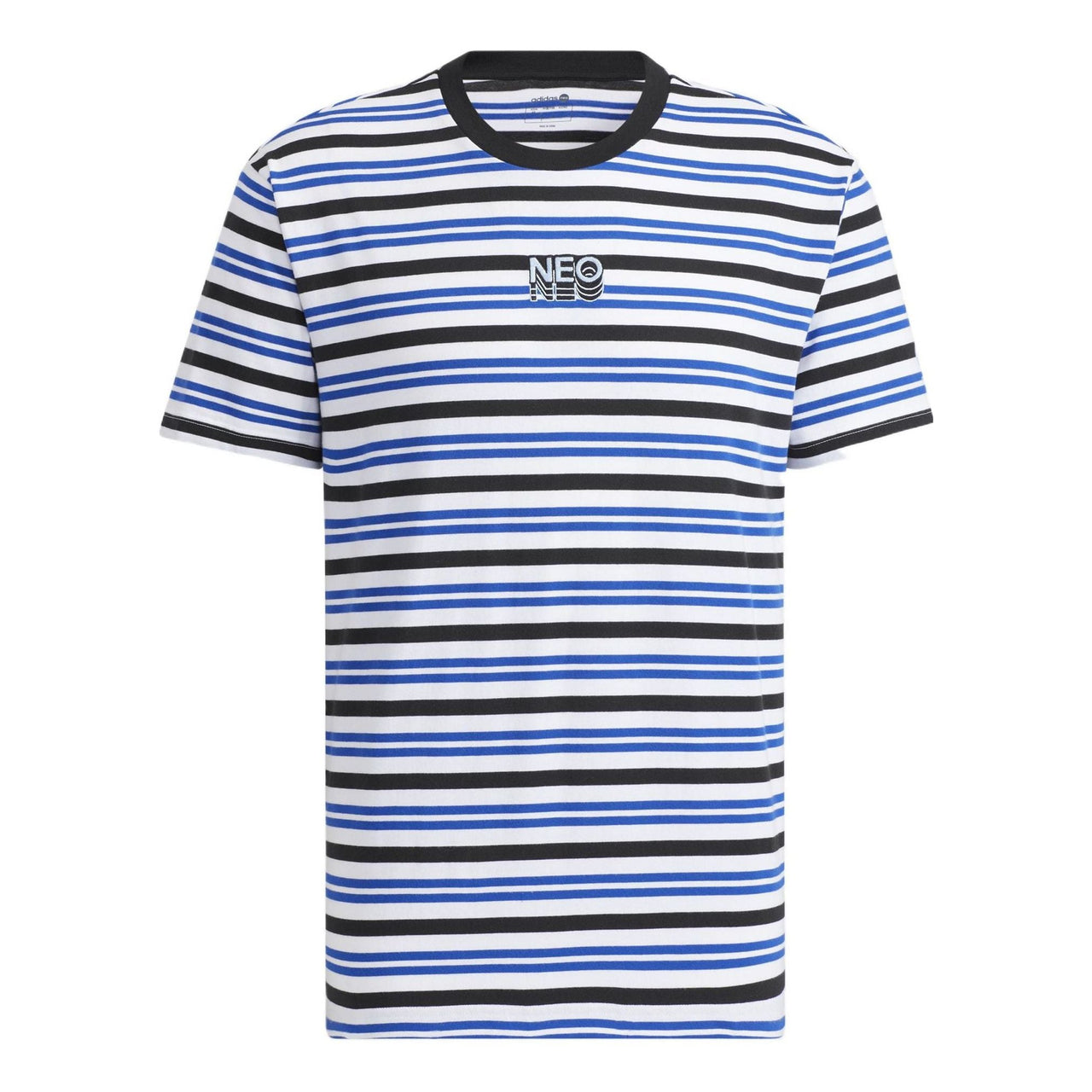 adidas neo M Sw Strp Rng T Contrasting Colors Stripe Sports Short Sleeve Couple Style Blue HC9682